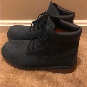 Navy blue waterproof boys timberland boots